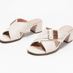 NWOT Rockport Alaina Buckle Total Motion Leather Slide Sandals Size 6.5